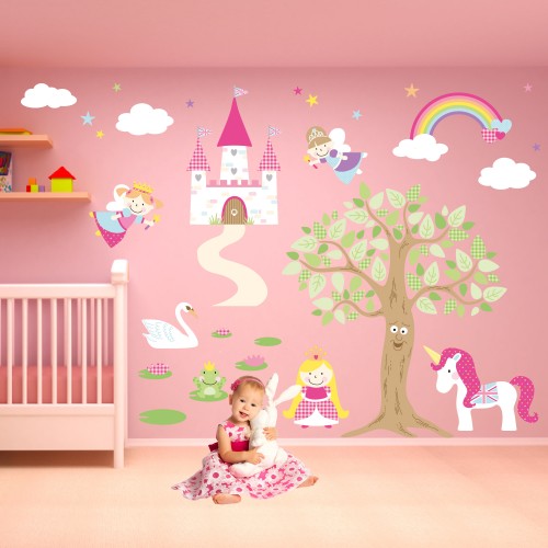 Fairy Princess Fabric Wall Stickers For Your Baby Girls Nursery Room - Baby Girl Nursery Wall Art Stickers